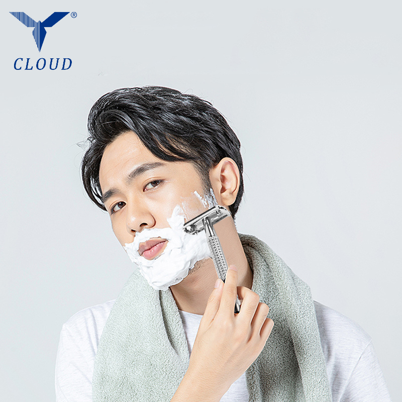 74 Paslanmaz Çelik Çift Kenarlı Büküm Açık T Şekilli Manuel Tıraş Makinesi